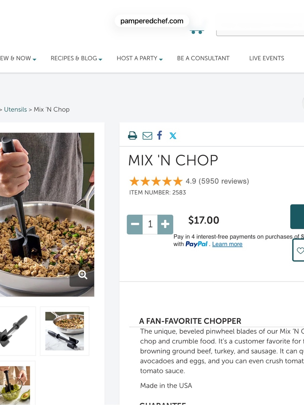 The Pampered Chef mix ‘N Chop